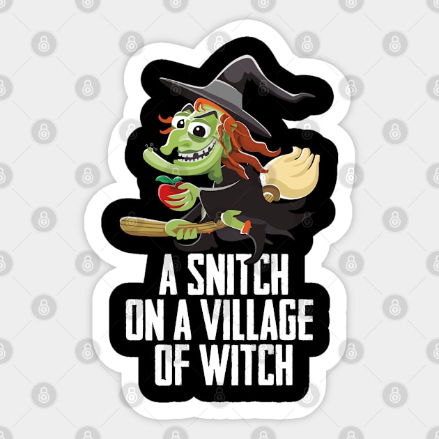 A Snitch On A Village Of A Witch Witchcraft Witches Broom Sticker by sBag-Designs